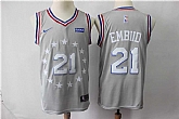 76ers 21 Joel Embiid Gray 2018 19 City Edition Nike Swingman Jersey,baseball caps,new era cap wholesale,wholesale hats